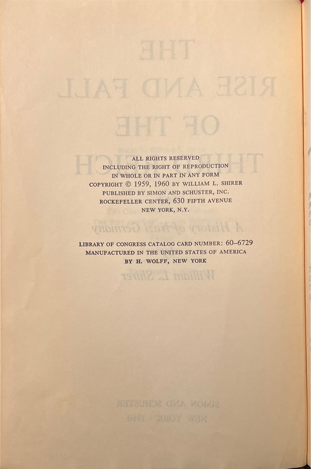 The Rise And Fall Of The Third Reich - William L. Shirer (Simon And Schuster, Inc. - Hardcover) book collectible - Main Image 3