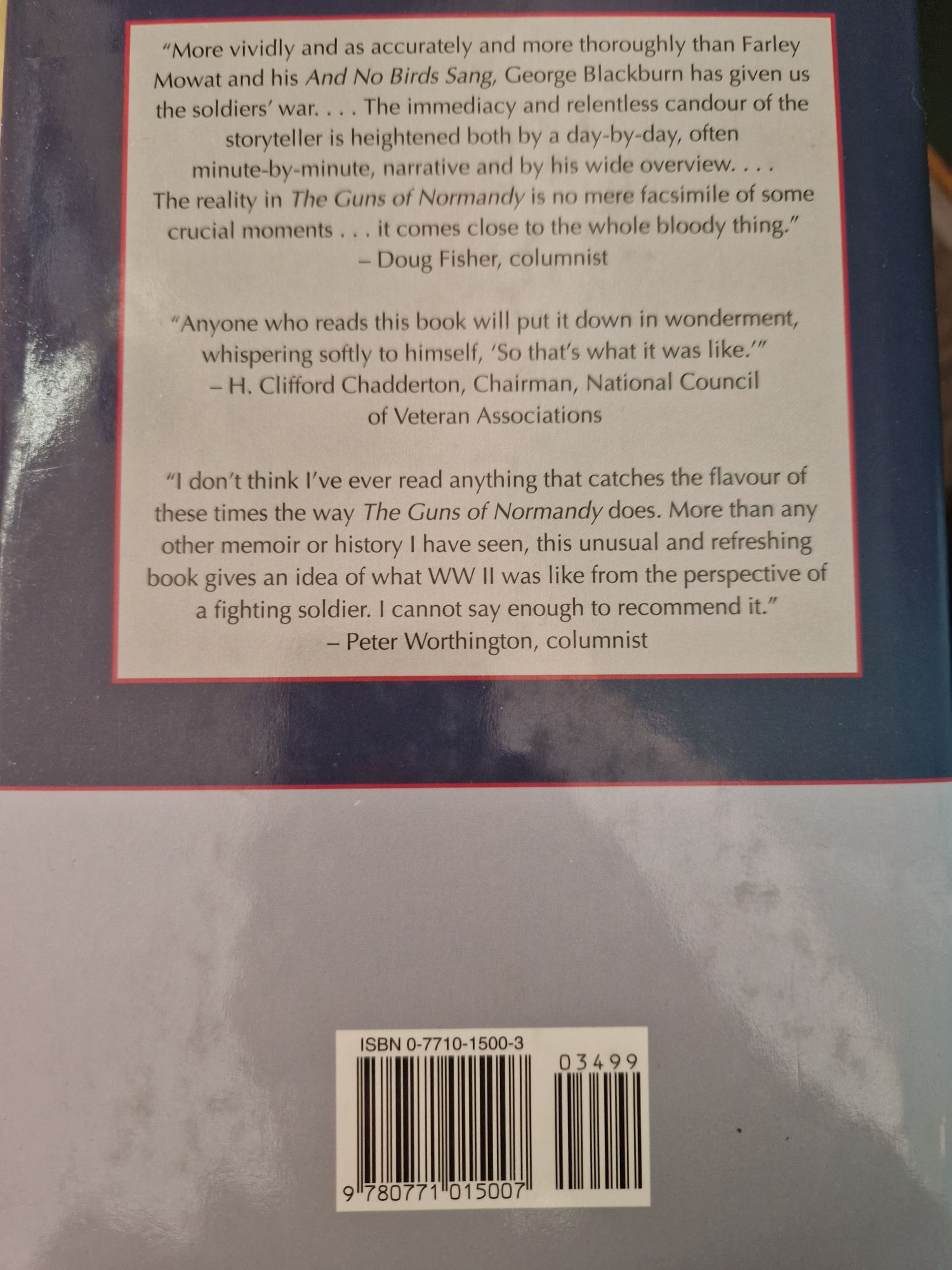 The Guns Of Normandy - George G. Blackburn (McClelland & Stewart Ltd) book collectible [Barcode 9780771015007] - Main Image 2