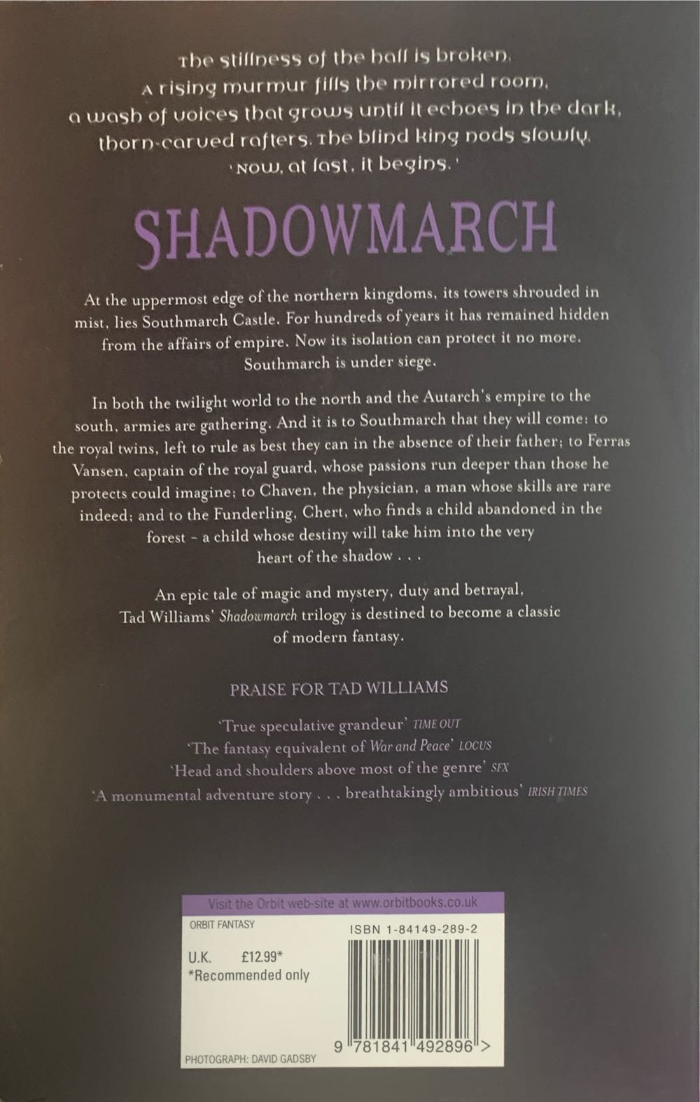 Shadowmarch - Tad Williams (Orbit - Trade Paperback) book collectible [Barcode 9781841492896] - Main Image 2