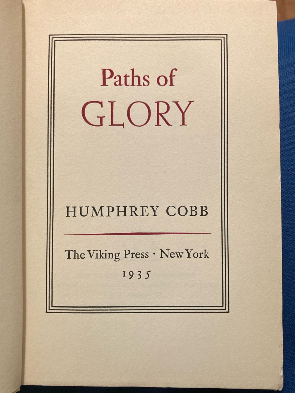 Paths Of Glory - Cobb, Humphrey (The Viking Press - Hardcover) book collectible - Main Image 3