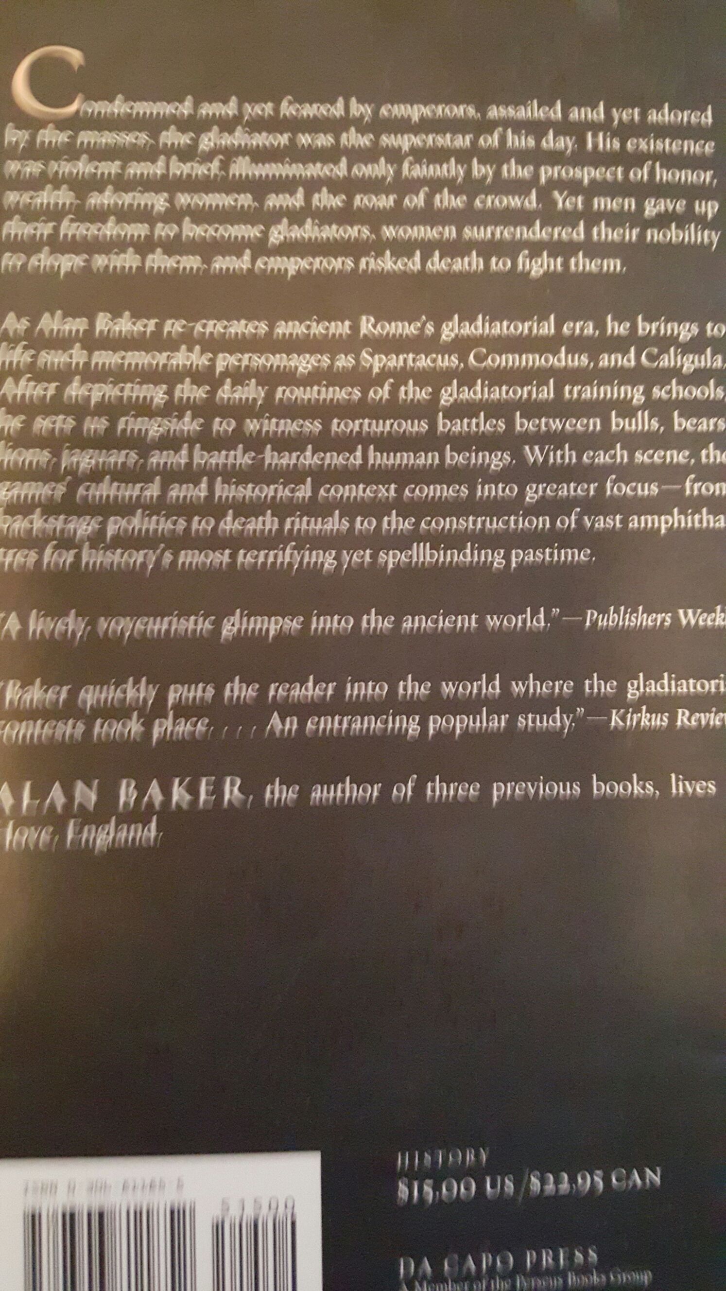 The Gladiator - Alan Baker (Da Capo - Paperback) book collectible [Barcode 9780306811852] - Main Image 2