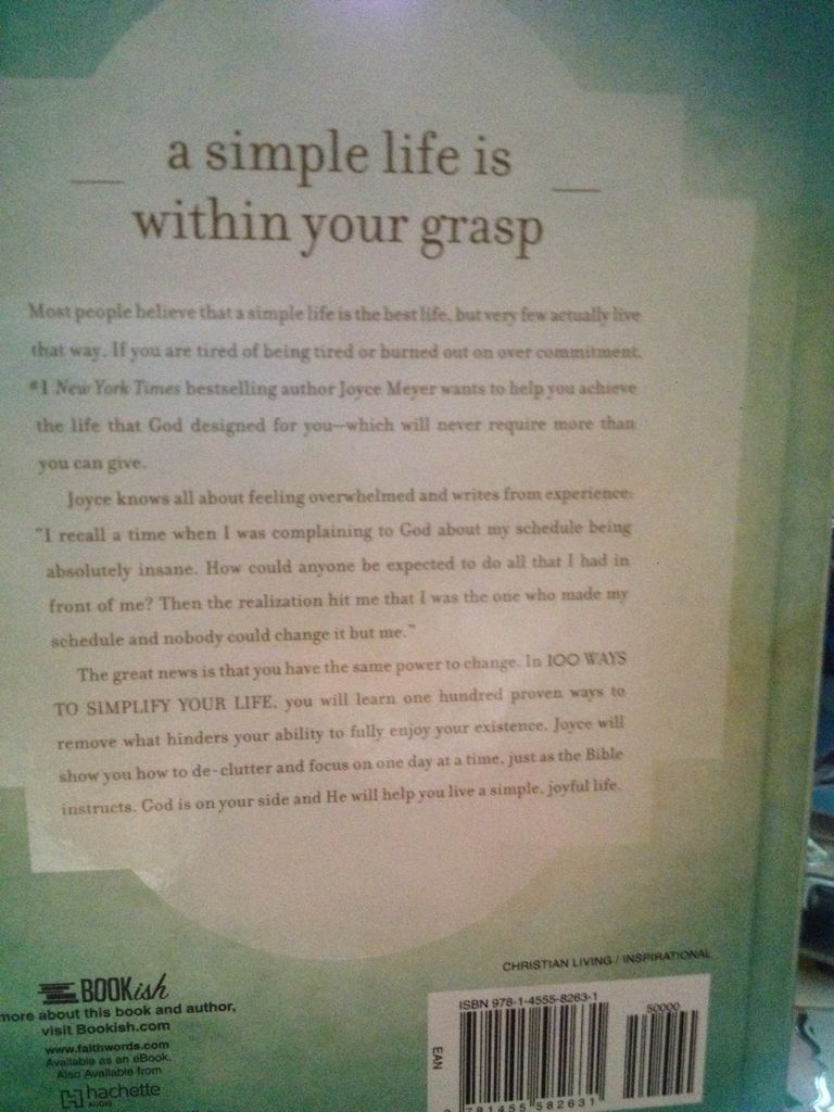 100 Ways To Simplify Your Life - Joyce Meyers book collectible [Barcode 9781455582631] - Main Image 2