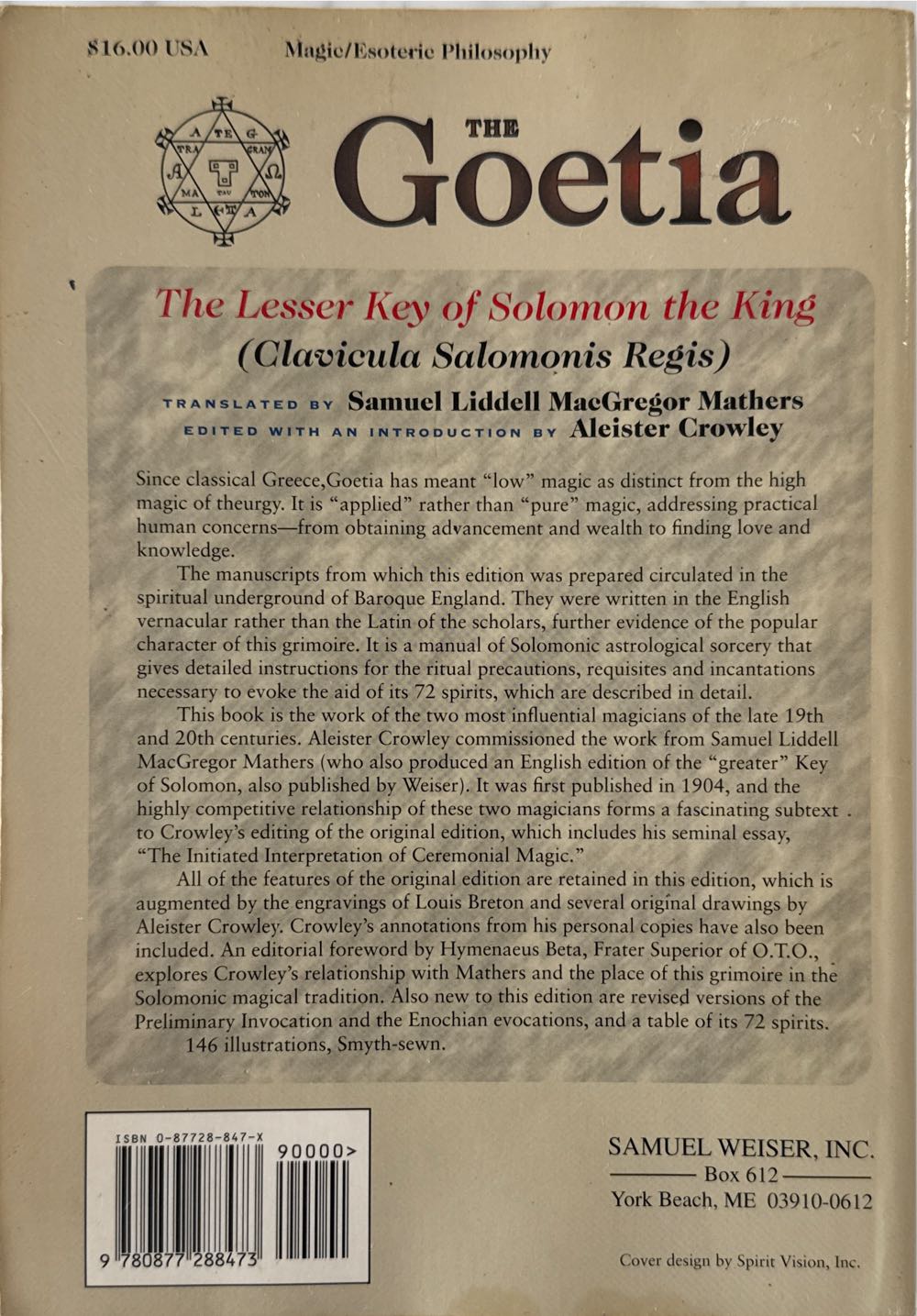 The Goetia - Crowley (Red Wheel - Paperback) book collectible [Barcode 9780877288473] - Main Image 2
