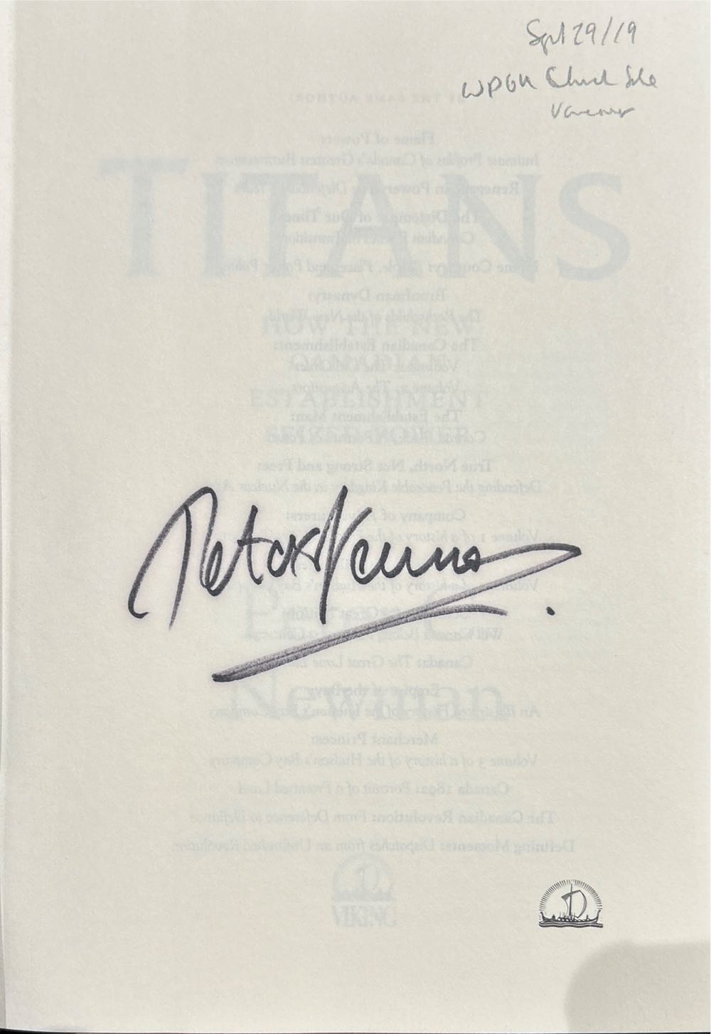 Titans How The Canadian Establishment Seized Power - Peter Newman (Penguin - Hardcover) book collectible [Barcode 9780670883363] - Main Image 2