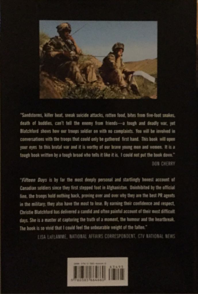 Fifteen Days - Christie Blatchford (Doubleday Canada - Hardcover) book collectible [Barcode 9780385664660] - Main Image 2