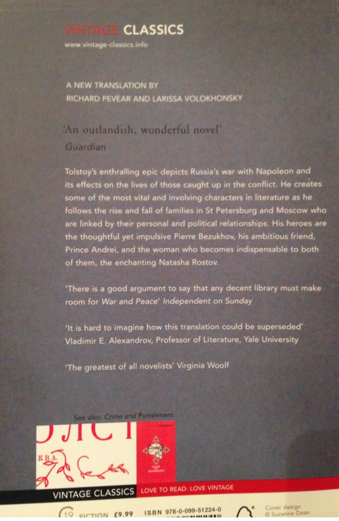 War & Peace - Leo Tolstoy (Vintage Books - Paperback) book collectible [Barcode 9780099512240] - Main Image 2
