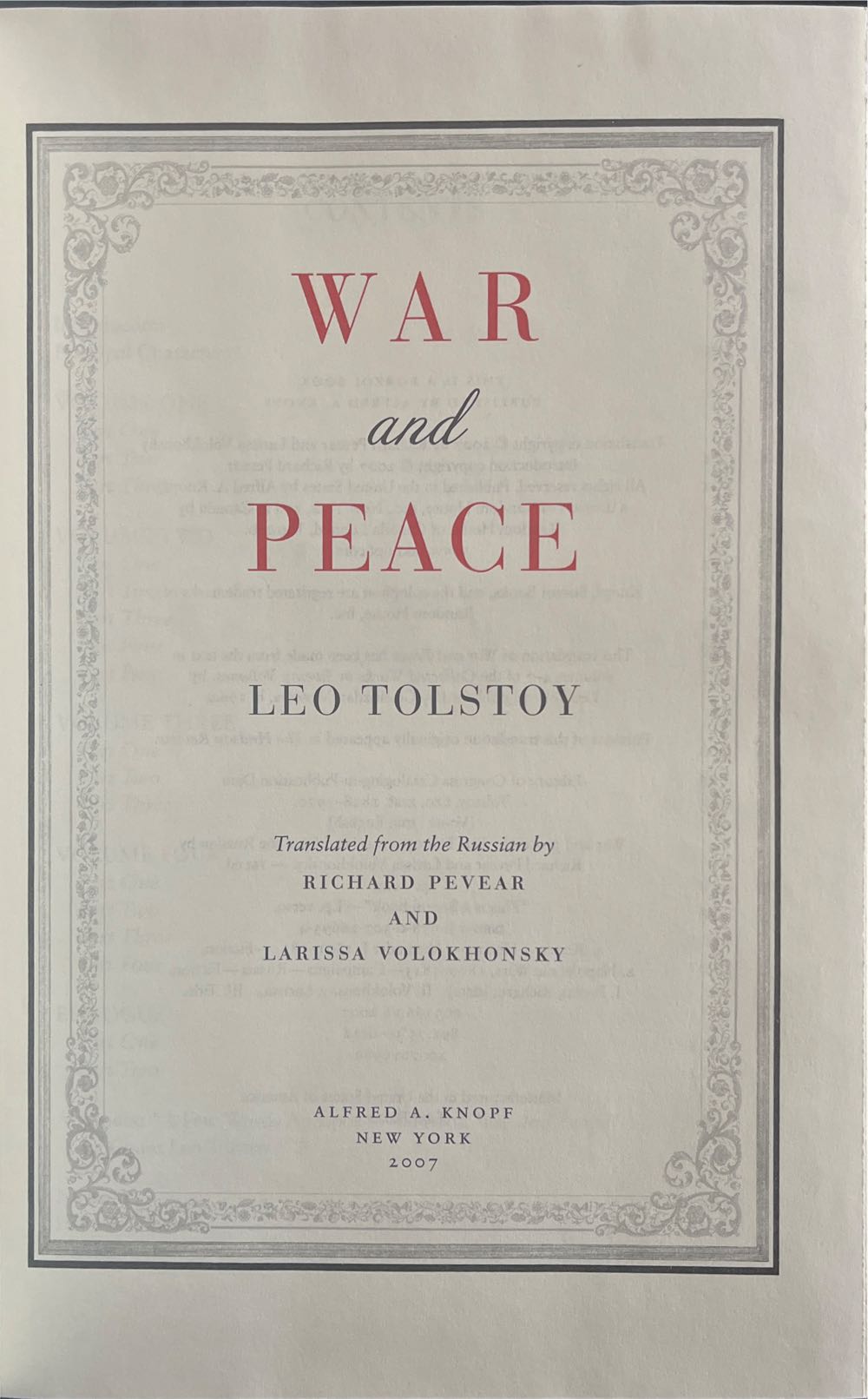 War and Peace - Leo Tolstoy (Alfred A. Knopf - Hardcover) book collectible [Barcode 9780307266934] - Main Image 4