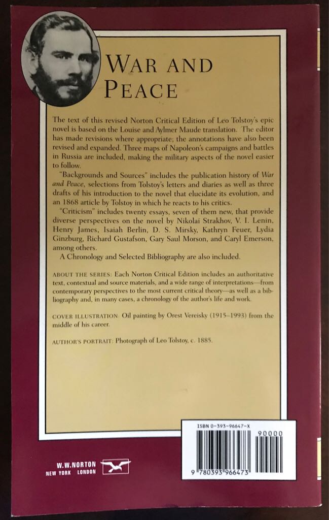 War And Peace - Leo Tolstoy (W. W. Norton - Paperback) book collectible [Barcode 9780393966473] - Main Image 2