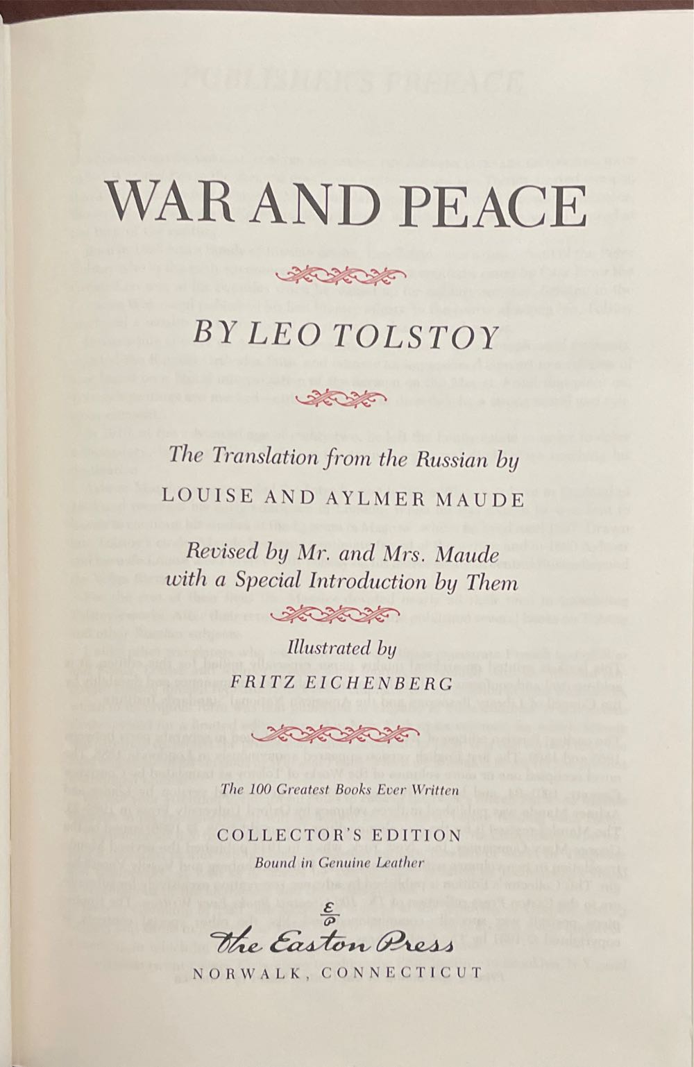 War & Peace - Leo Tolstoy (Easton Press - Calf-Binding) book collectible - Main Image 3