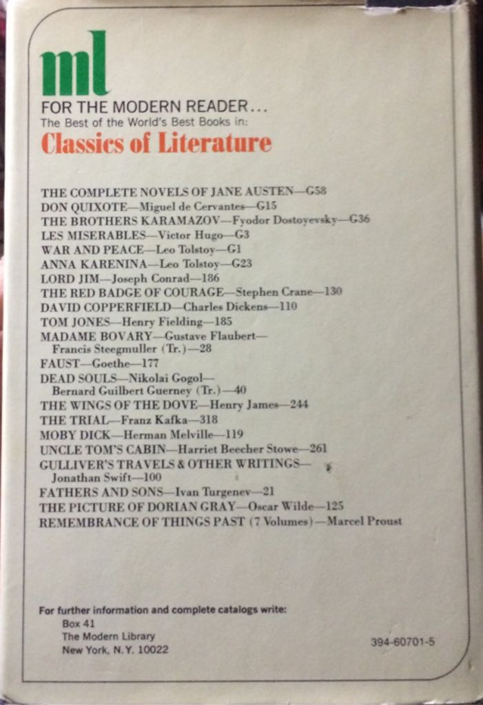 War And Peace  (The Modern Library - Hardcover) book collectible - Main Image 2