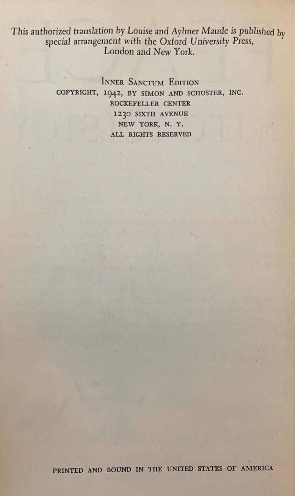 War And Peace - Leo Tolstoy (Simon and Schuster - Hardcover) book collectible - Main Image 2