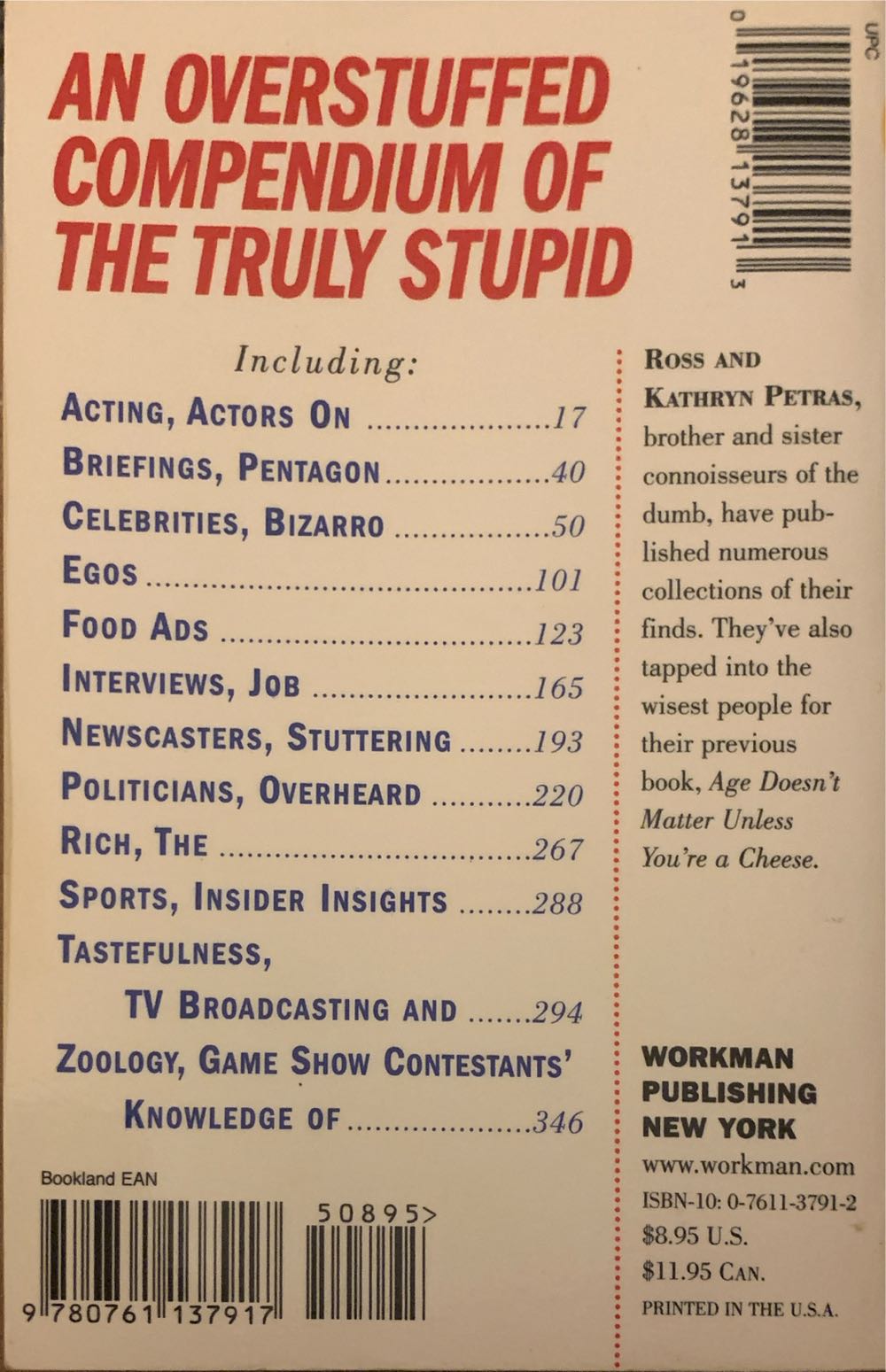 The Lexicon Of Stupidity - Ross & Kathryn Petras (Workman Publishing Co., Inc. - Paperback) book collectible [Barcode 9780761137917] - Main Image 2