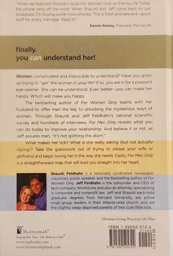 For Men Only - Shaunti and Jeff Feldhahn (Multnomah Books - Hardcover) book collectible [Barcode 9781590525722] - Main Image 2