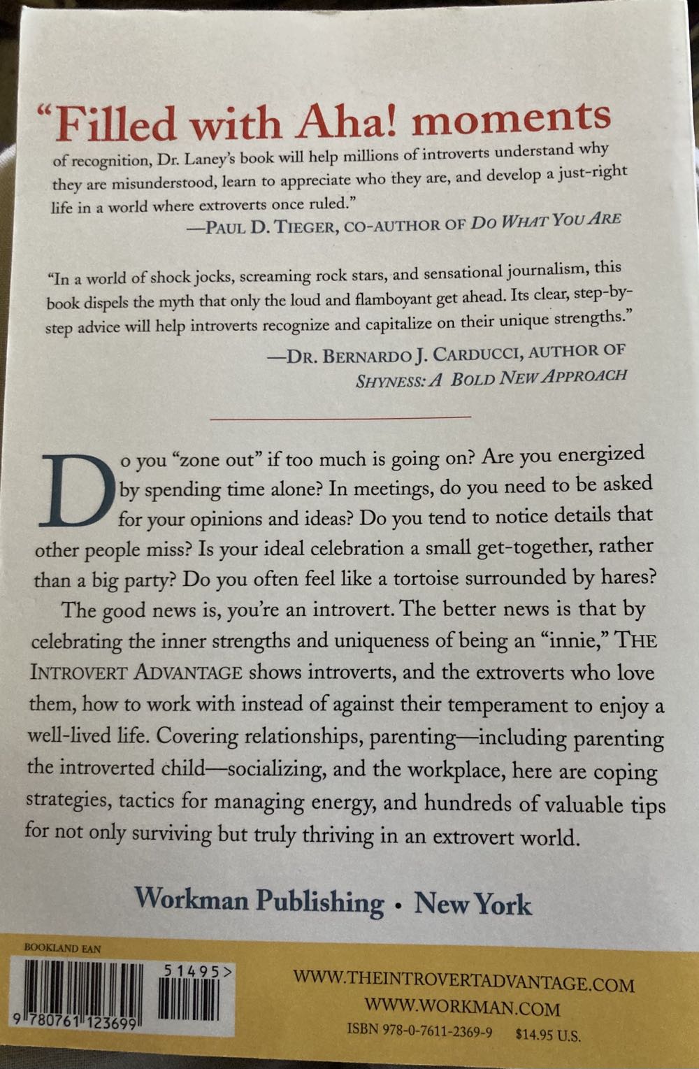 The Introvert Advantage: How to Thrive in an Extrovert World - Marti Olsen Laney, Psy.D. (Workman Publishing - Paperback) book collectible [Barcode 9780761123699] - Main Image 2