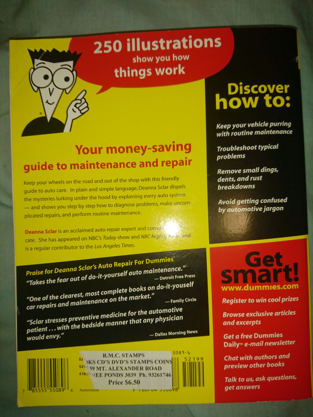 Auto Repair For Dummies - Sclar, Deanna (Hungry Minds Inc - Paperback) book collectible [Barcode 785555550896] - Main Image 2