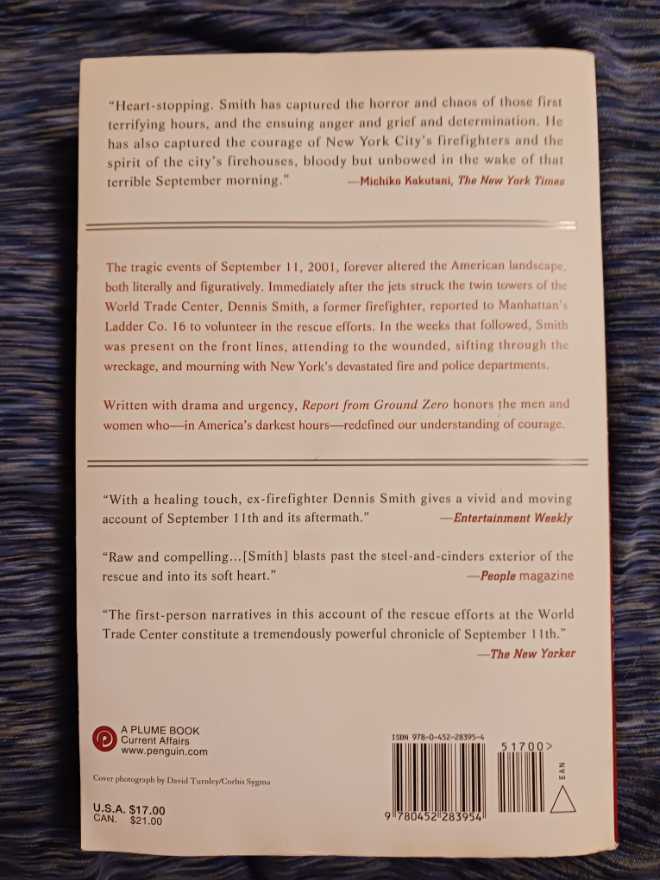 Report From Ground Zero - Dennis Smith (Penguin - Trade Paperback) book collectible [Barcode 9780452283954] - Main Image 2