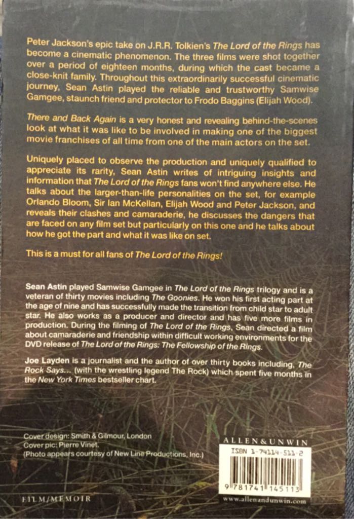 There And Back Again: An Actors Tale - Sean Astin (St Martin’s Press - Paperback) book collectible [Barcode 9781741145113] - Main Image 2