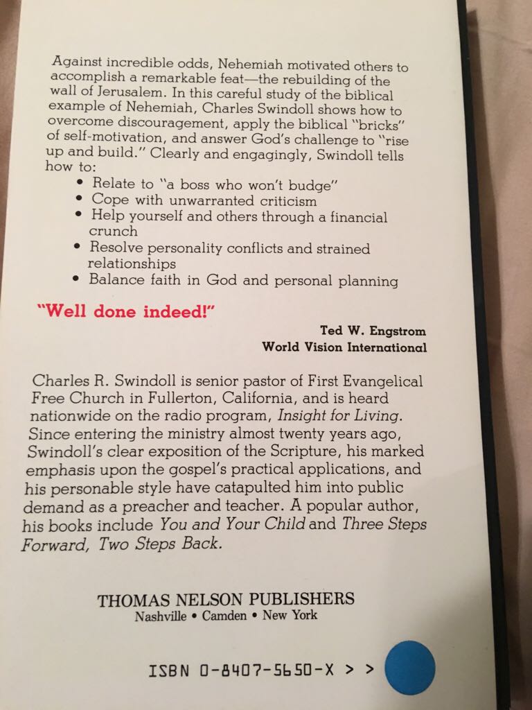 Hand Me Another Brick - Charles R. Swindoll book collectible - Main Image 2