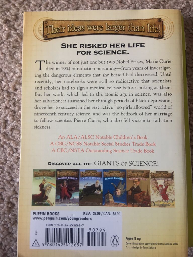 Marie Curie - Janice Borzendowski (Bloomsbury Reader) book collectible [Barcode 9780142412657] - Main Image 2