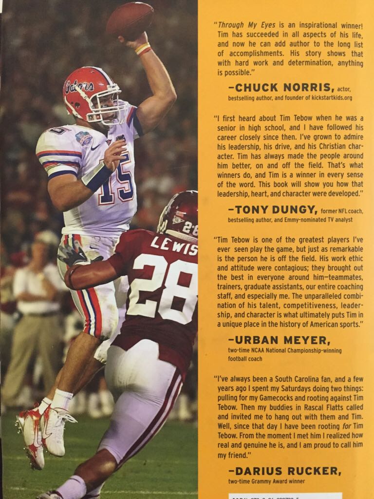 Through My Eyes - Tim Tebow (Harper Collins - Hardcover) book collectible [Barcode 9780062007285] - Main Image 2