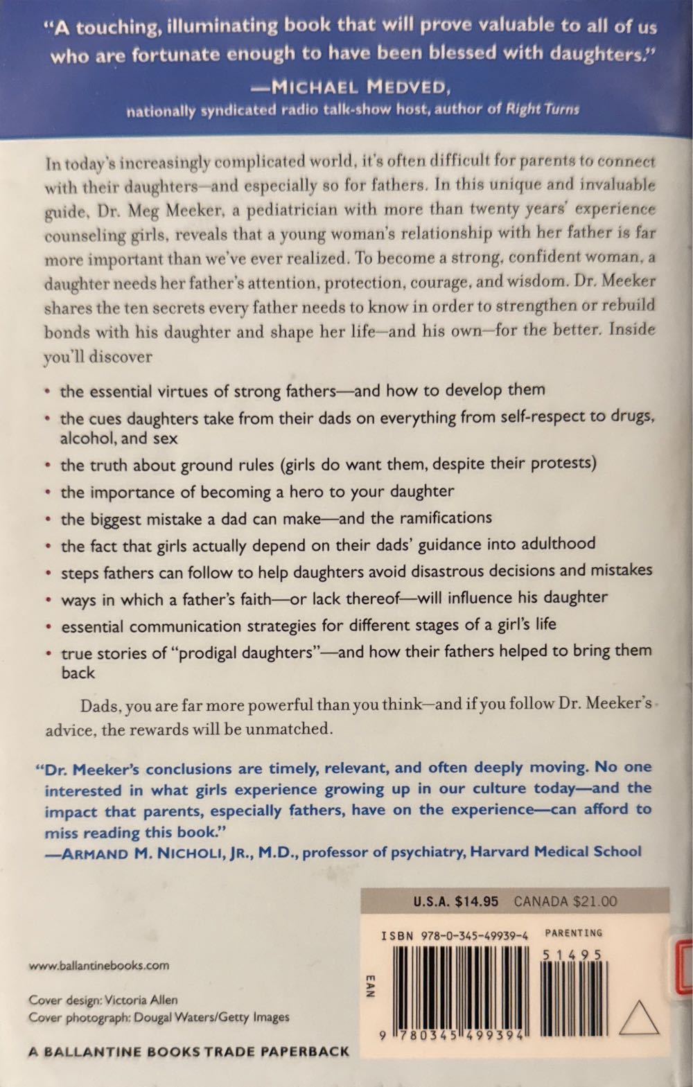Strong Fathers, Strong Daughters - Meg Meeker (Ballantine Books - Paperback) book collectible [Barcode 9780345499394] - Main Image 2