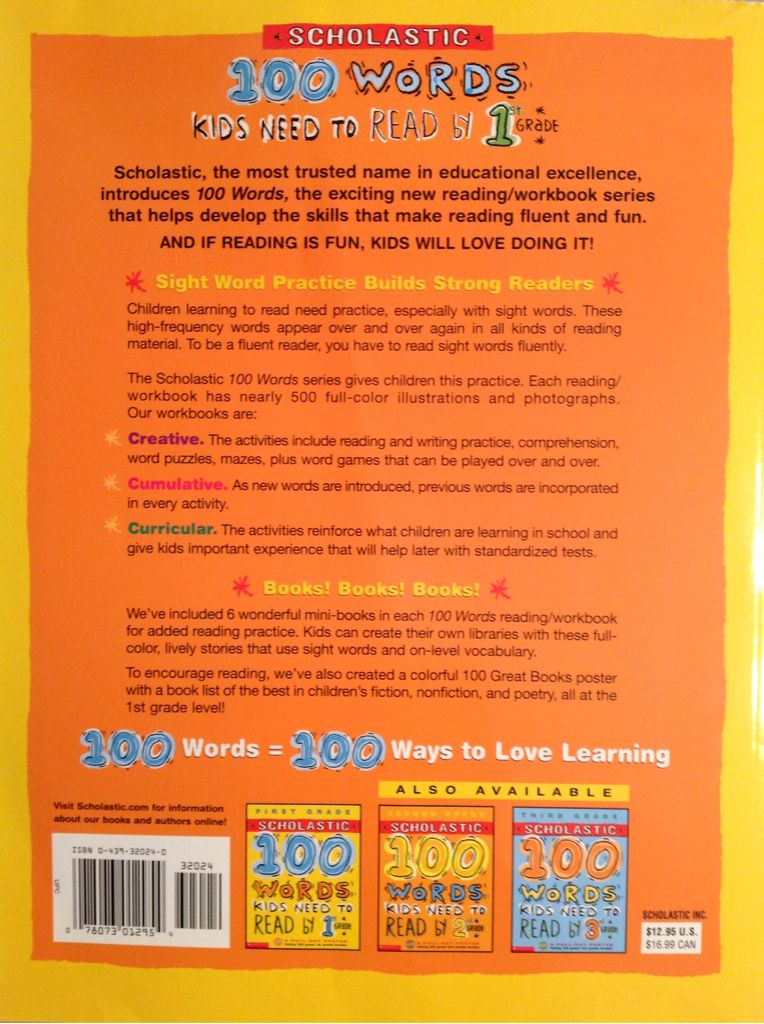 100 Words Kids Need to Read by 1st Grade - Gail Tuchman (Scholastic) book collectible [Barcode 9780439320245] - Main Image 2