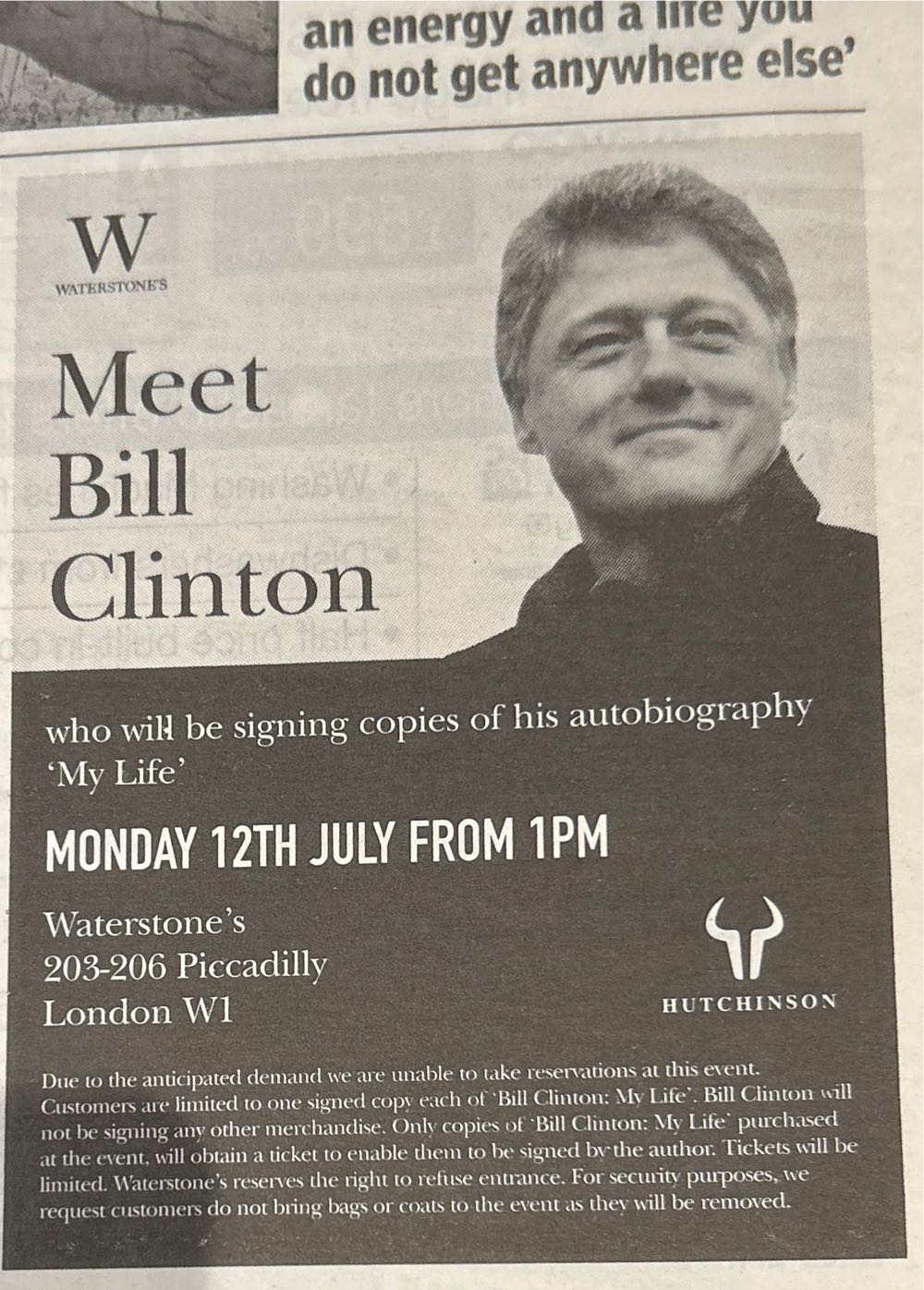 My Life - Bill Clinton (Hutchinson Of London - Hardcover) book collectible [Barcode 9780091795276] - Main Image 2