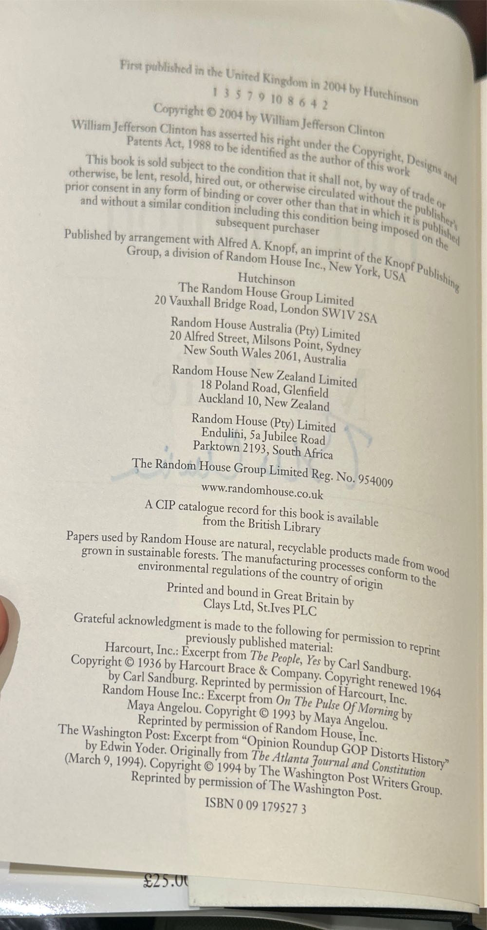 My Life - Bill Clinton (Hutchinson Of London - Hardcover) book collectible [Barcode 9780091795276] - Main Image 4