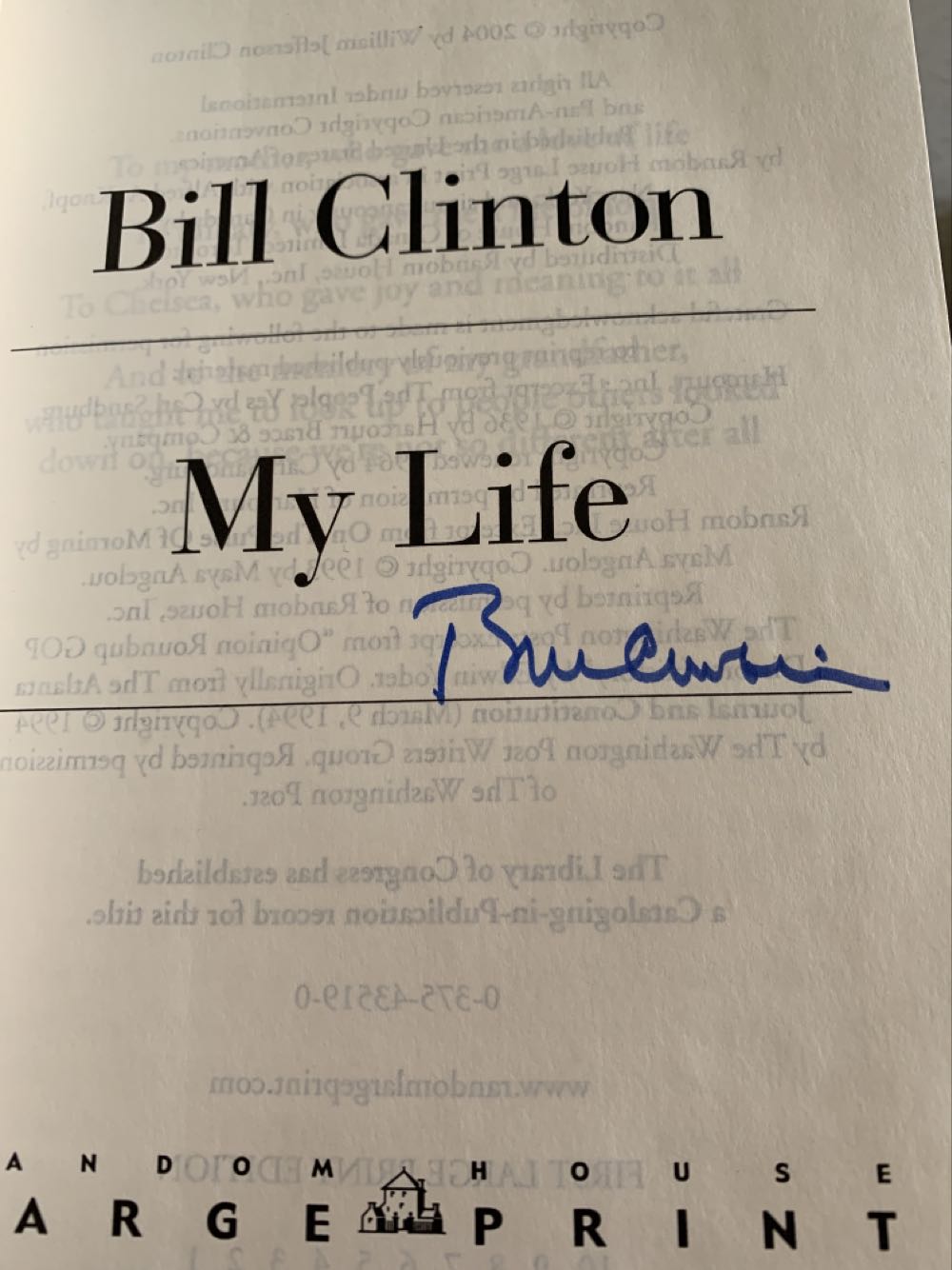 My Life - Bill Clinton (Random House Large Print) book collectible [Barcode 9780375435195] - Main Image 2
