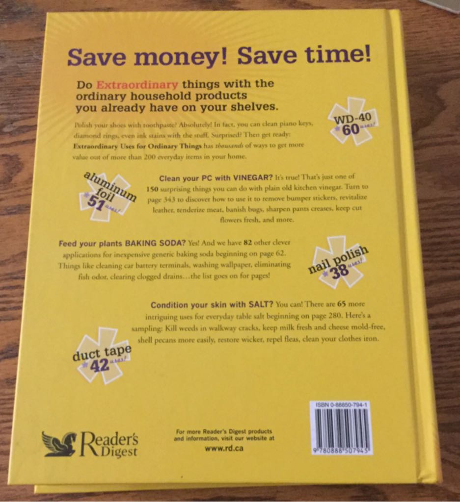 Extraordinary Uses For Ordinary Things - Don Ernest (The Reader’s Digest Association) book collectible [Barcode 9780888507945] - Main Image 2