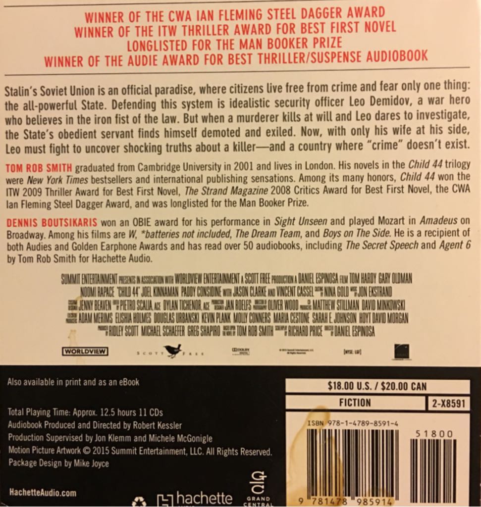 Child 44 - Tom Rob Smith (Hachette Audio - Audiobook) book collectible [Barcode 9781478985914] - Main Image 2