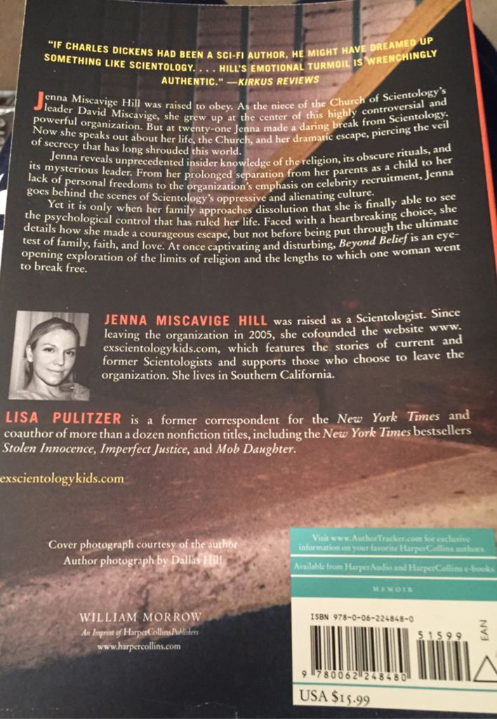 Beyond Belief - Jenna Miscavige Hill (William Morrow - Paperback) book collectible [Barcode 9780062248480] - Main Image 2