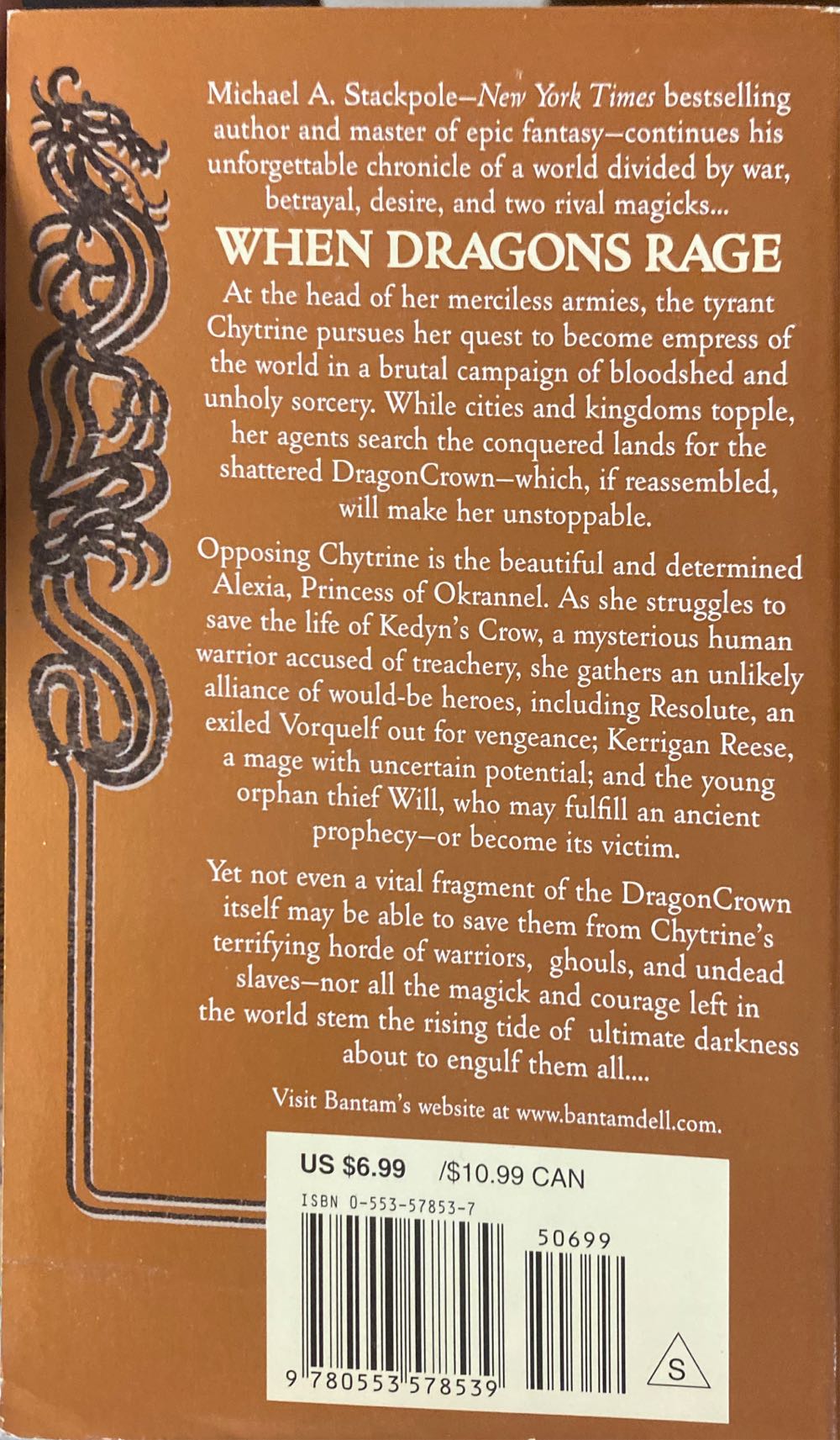 When Dragons Rage (The DragonCrown War Cycle, Book 2) - Michael A. Stackpole (Bantam Spectra - Paperback) book collectible [Barcode 9780553578539] - Main Image 2