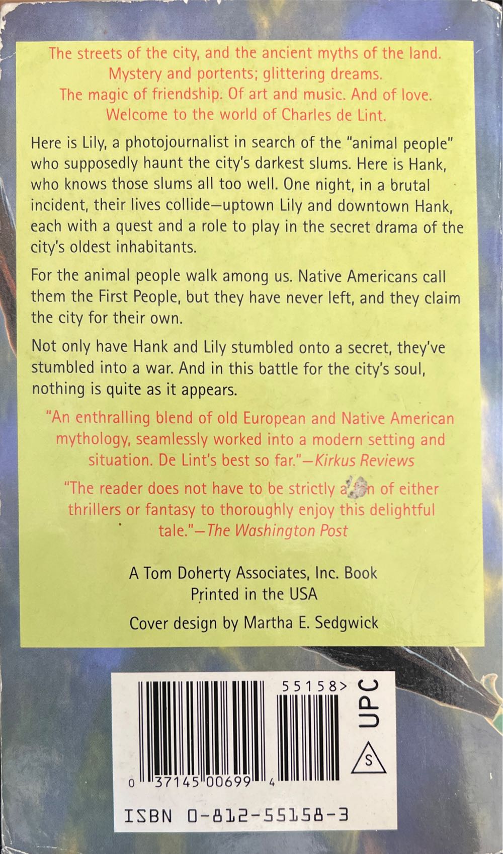 Someplace To Be Flying - Charles De Lint (Tor - Paperback) book collectible [Barcode 9780812551587] - Main Image 2