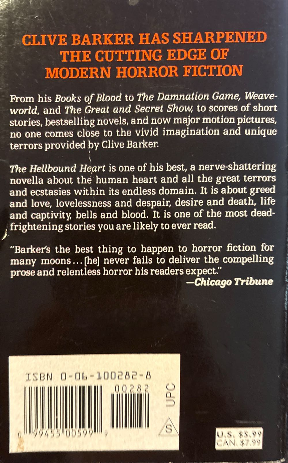 The Hellbound Heart - Clive Barker (Harper Collins Books - Paperback) book collectible - Main Image 2