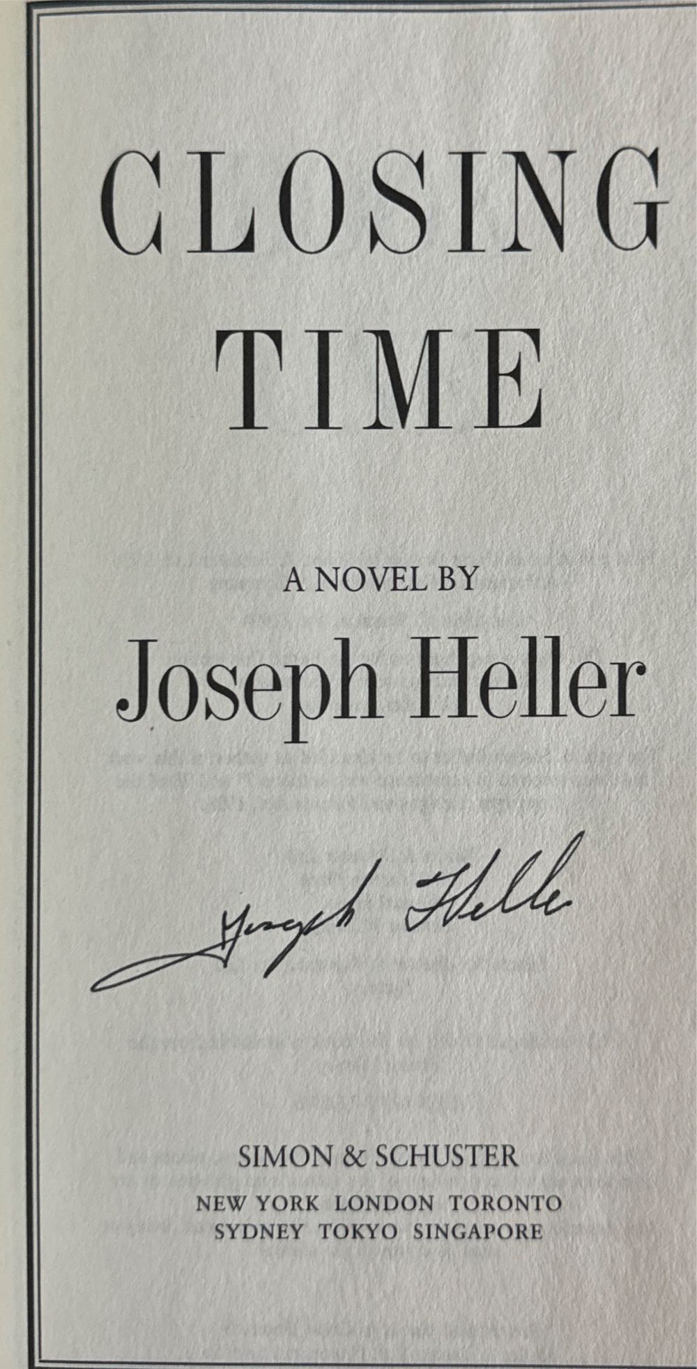 Closing Time - Joseph Heller (Simon & Schuster) book collectible [Barcode 9780671719074] - Main Image 2