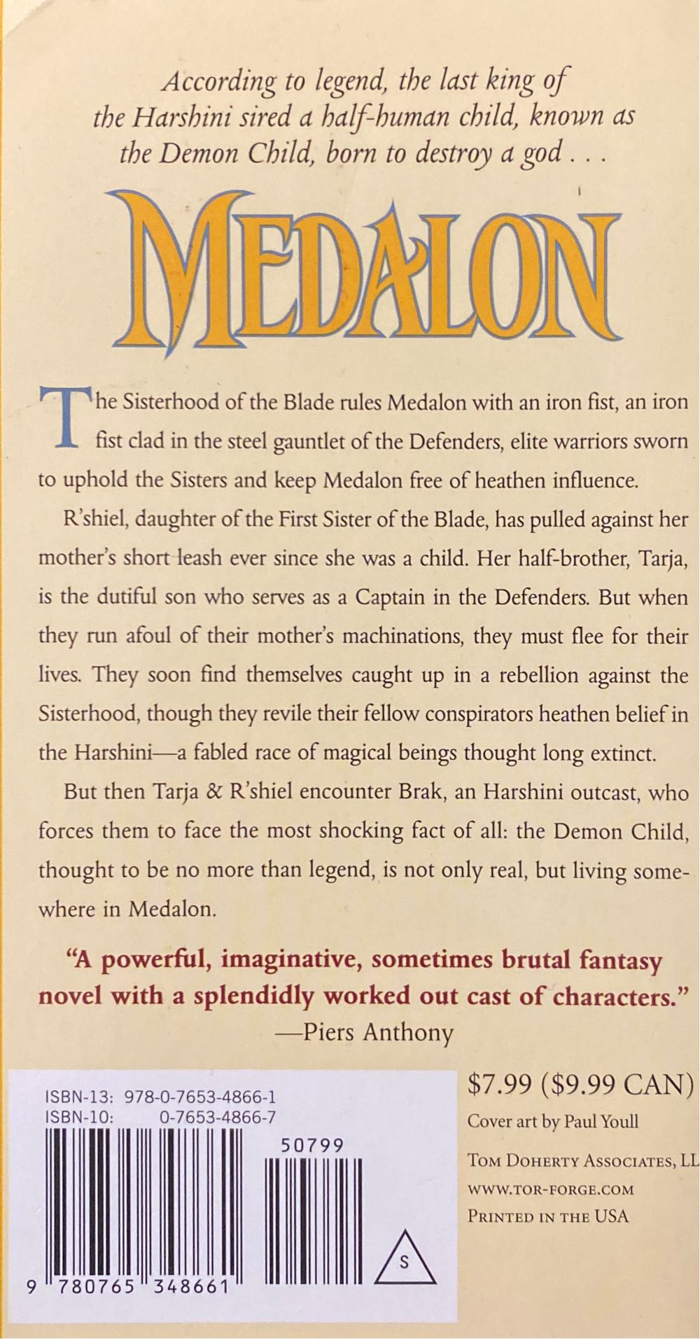 Medalon - Jennifer Fallon (Tor - Paperback) book collectible [Barcode 9780765348661] - Main Image 2