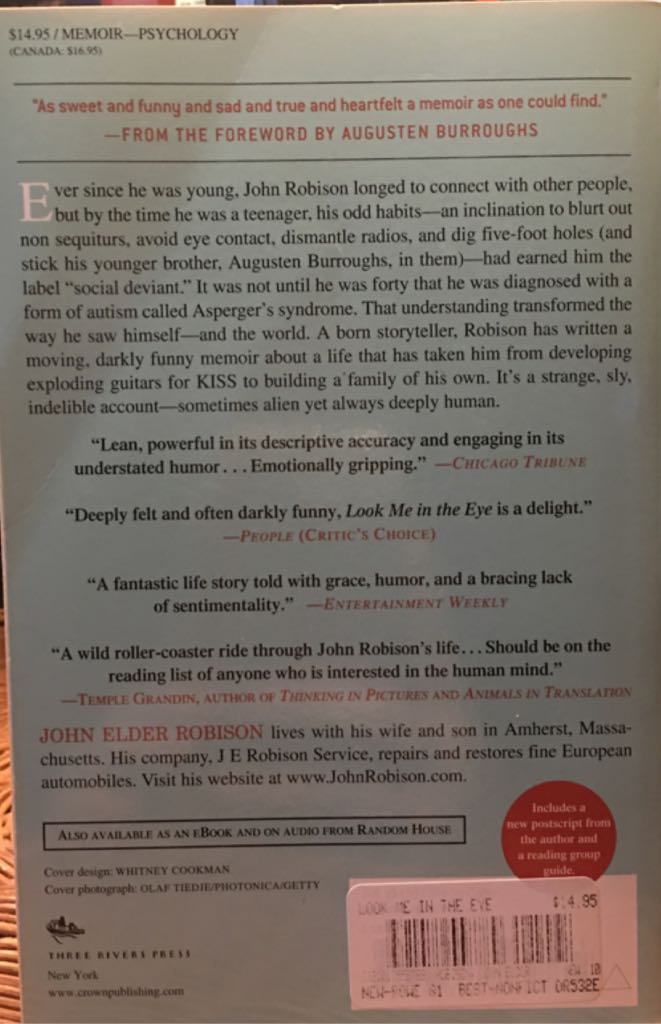 Look Me In The Eye - John Elder Robison book collectible - Main Image 2