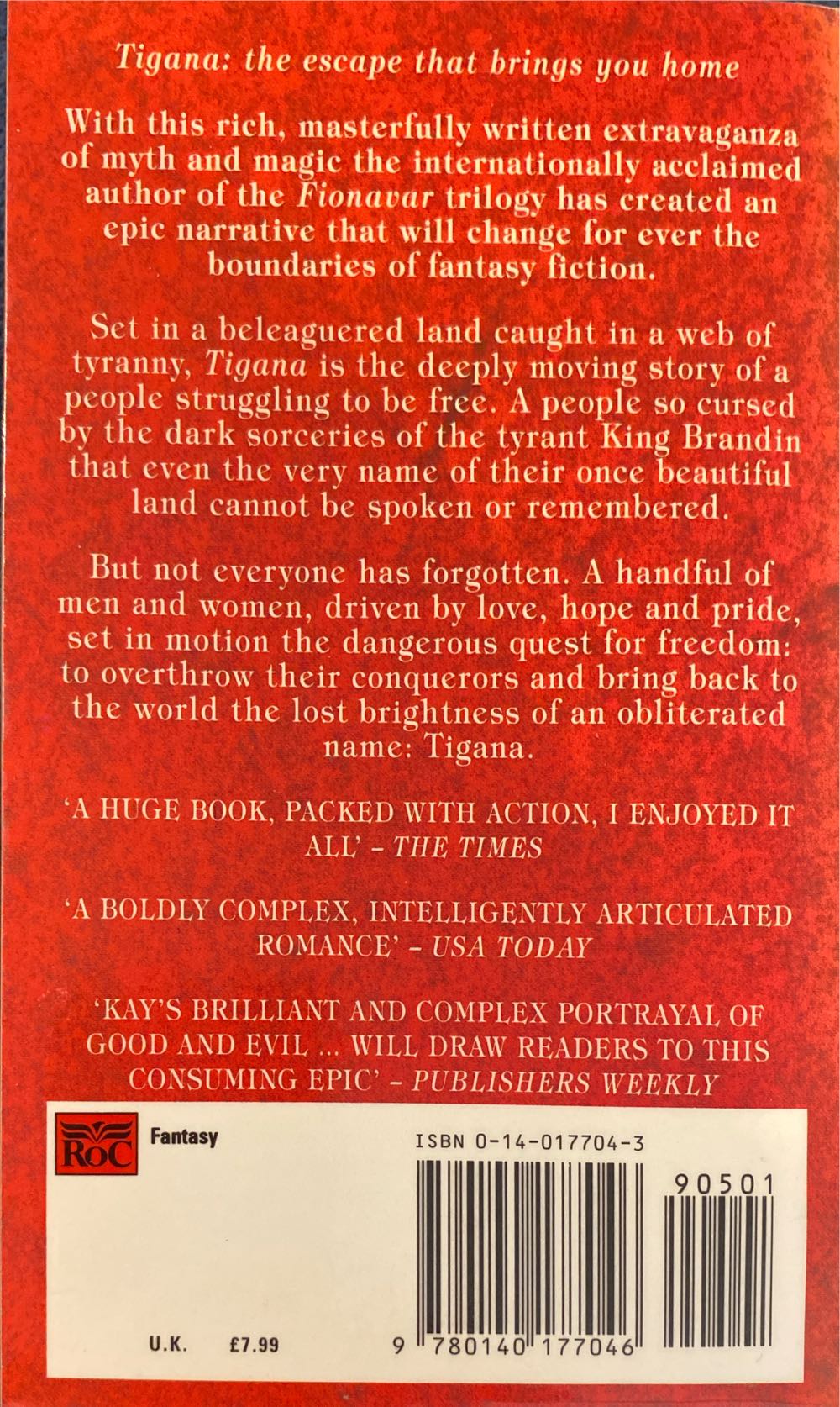 Tigana - Guy Gavriel Kay (Roc - Paperback) book collectible [Barcode 9780140177046] - Main Image 2