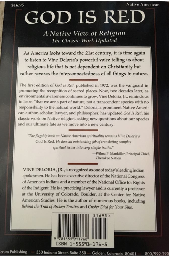 God Is Red - Vine Deloria Jr (North Amer Pr - Paperback) book collectible [Barcode 9781555911768] - Main Image 2