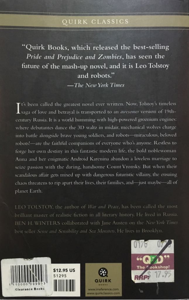 Android Karenina - Leo Tolstoy (Quirk Books - Paperback) book collectible [Barcode 9781594744600] - Main Image 2