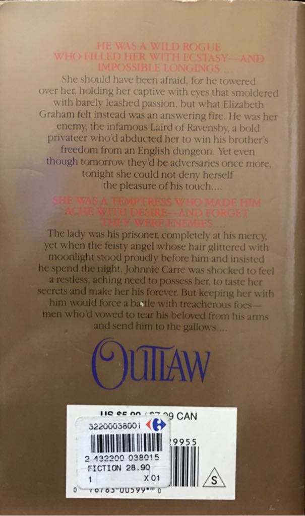 Outlaw - Susan Johnson (Bantam Books - Paperback) book collectible [Barcode 9780553299557] - Main Image 2