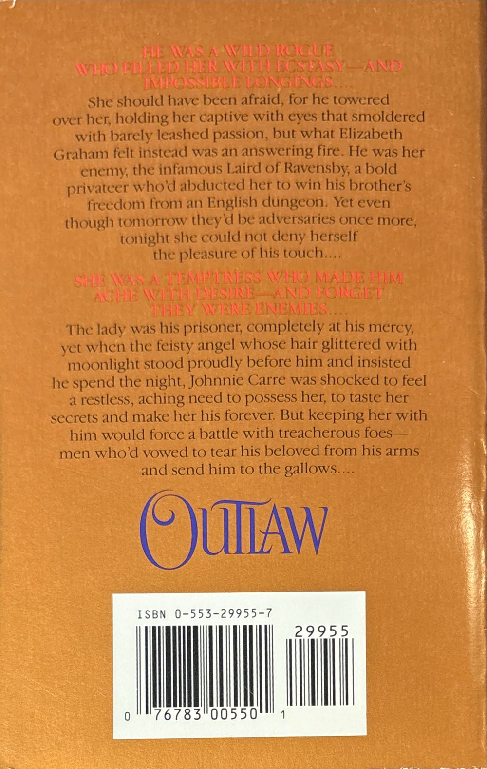 Outlaw - Susan Johnson (Bantam Books - Paperback) book collectible [Barcode 9780553299557] - Main Image 3