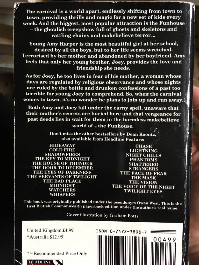 The Funhouse - Dean Koontz (Headline Book Publishing - Hardcover) book collectible [Barcode 9780747205609] - Main Image 2