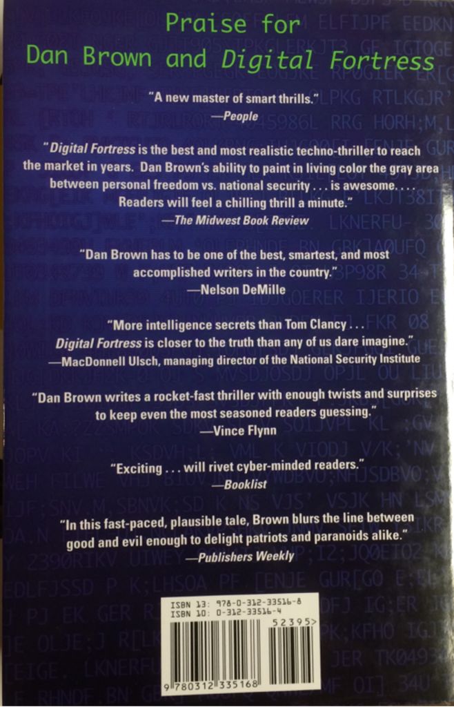 Digital Fortress - Dan Brown (Thomas Dunne Books - Hardcover) book collectible [Barcode 9780312335168] - Main Image 2