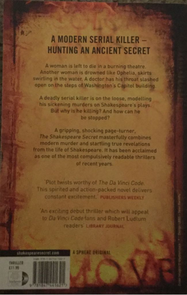 The Shakespeare Secret - J. L. Carrell (Sphere - Trade Paperback) book collectible [Barcode 9781847441621] - Main Image 2