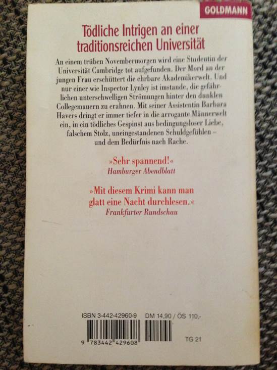 Denn bitter ist der Tod - Elizabeth George (Goldmann Verlag - Paperback) book collectible [Barcode 9783442429608] - Main Image 2