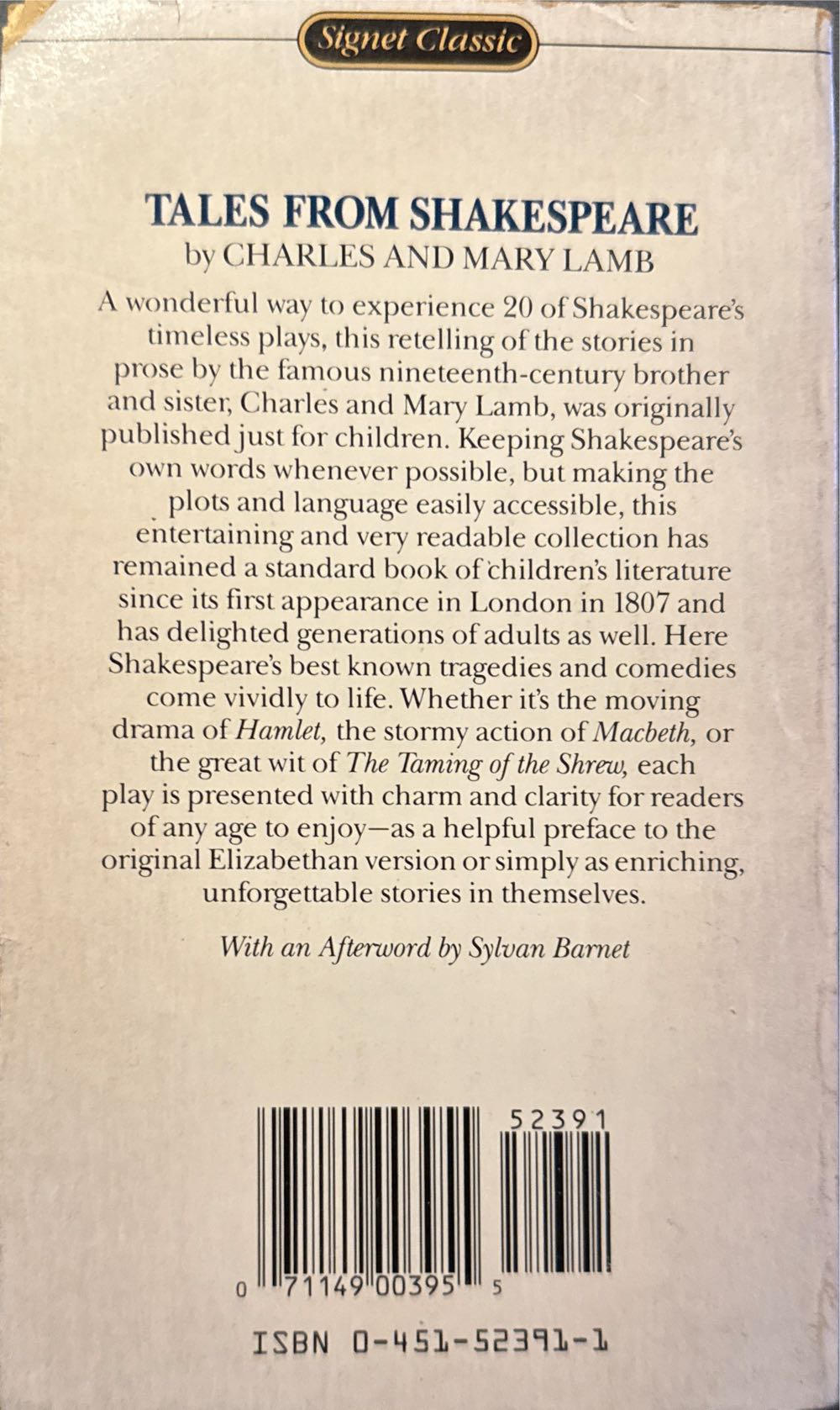 Tales From Shakespeare - Charles Lamb (Signet - Paperback) book collectible [Barcode 9780451523914] - Main Image 2