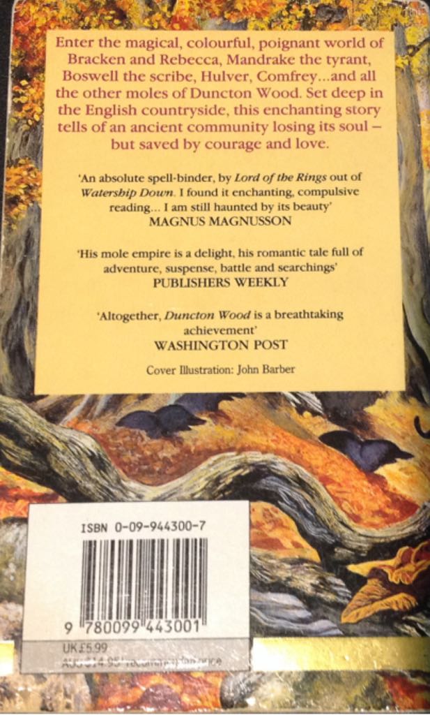 Duncton Wood - William Horwood (Random House UK Distribution - Paperback) book collectible [Barcode 9780099443001] - Main Image 2