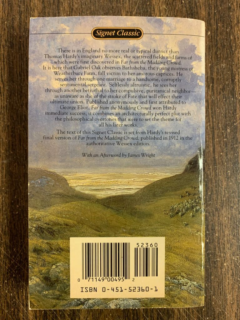 Far From The Madding Crowd - Thomas Hardy (A Signet Classic - Paperback) book collectible [Barcode 9780451523600] - Main Image 2